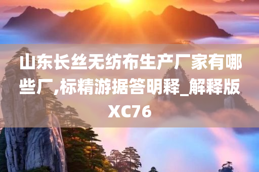 山东长丝无纺布生产厂家有哪些厂,标精游据答明释_解释版XC76