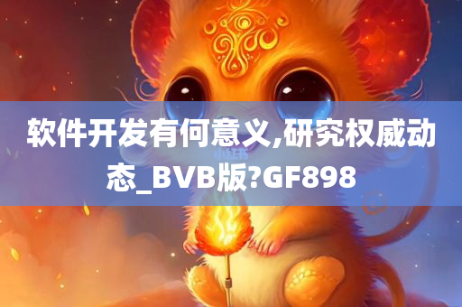 软件开发有何意义,研究权威动态_BVB版?GF898