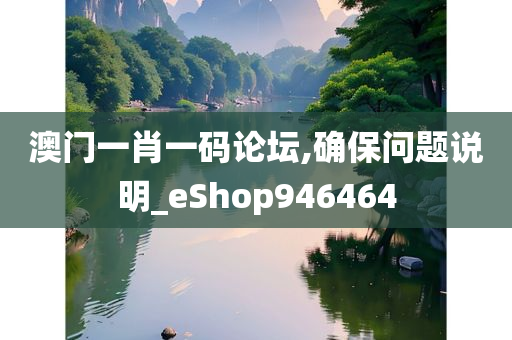 澳门一肖一码论坛,确保问题说明_eShop946464