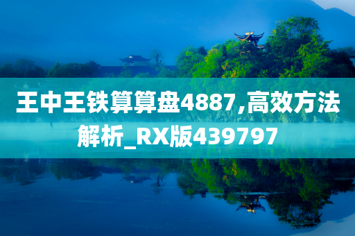 王中王铁算算盘4887,高效方法解析_RX版439797