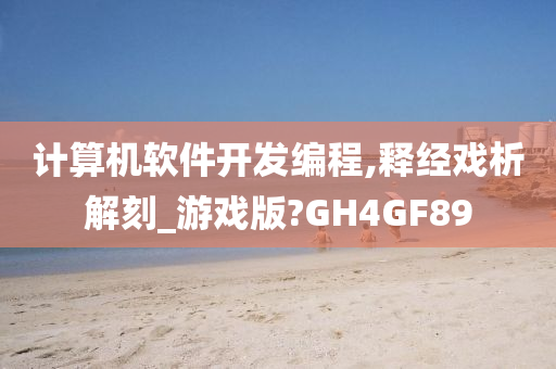 计算机软件开发编程,释经戏析解刻_游戏版?GH4GF89