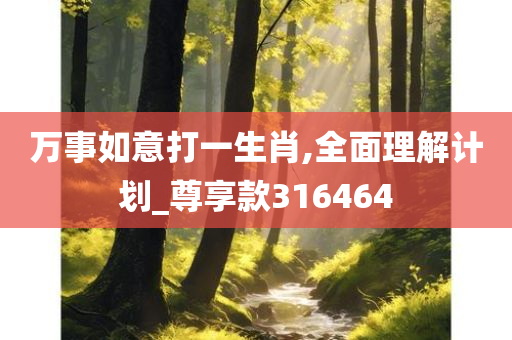 万事如意打一生肖,全面理解计划_尊享款316464