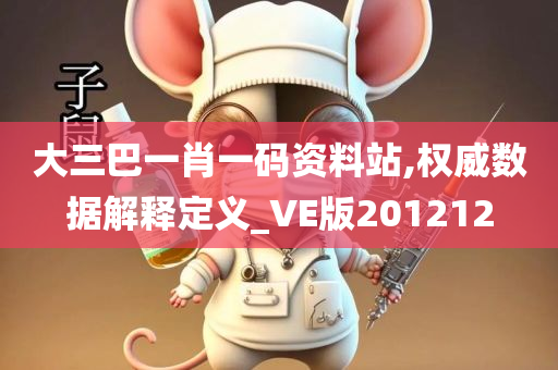 大三巴一肖一码资料站,权威数据解释定义_VE版201212