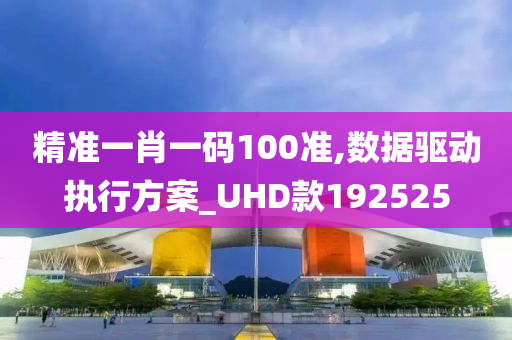 精准一肖一码100准,数据驱动执行方案_UHD款192525