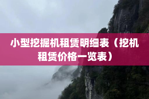 小型挖掘机租赁明细表（挖机租赁价格一览表）