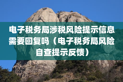 电子税务局涉税风险提示信息需要回复吗（电子税务局风险自查提示反馈）