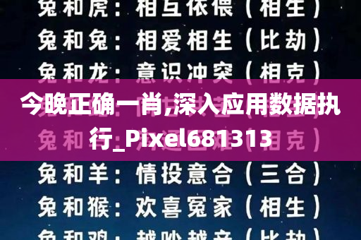 今晚正确一肖,深入应用数据执行_Pixel681313