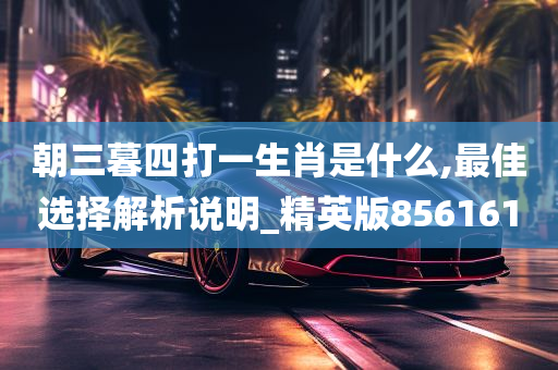 朝三暮四打一生肖是什么,最佳选择解析说明_精英版856161