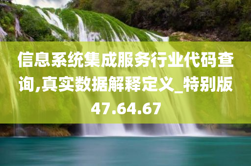 信息系统集成服务行业代码查询,真实数据解释定义_特别版47.64.67