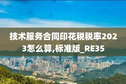 技术服务合同印花税税率2023怎么算,标准版_RE35