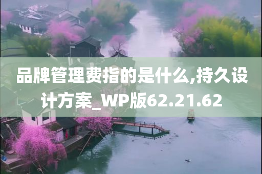 品牌管理费指的是什么,持久设计方案_WP版62.21.62