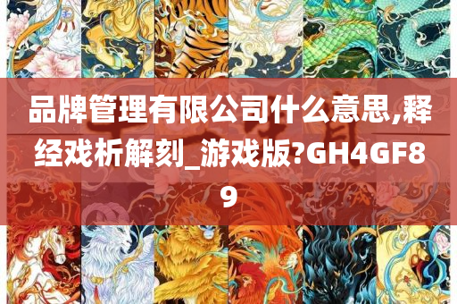 品牌管理有限公司什么意思,释经戏析解刻_游戏版?GH4GF89