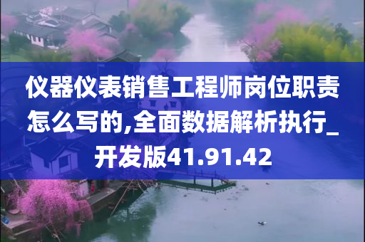 仪器仪表销售工程师岗位职责怎么写的,全面数据解析执行_开发版41.91.42