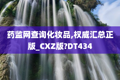 药监网查询化妆品,权威汇总正版_CXZ版?DT434