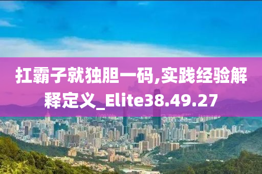 扛霸子就独胆一码,实践经验解释定义_Elite38.49.27