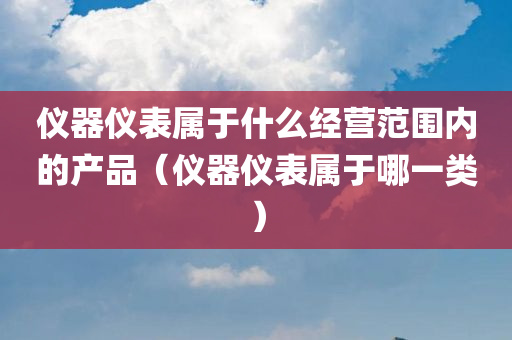 仪器仪表属于什么经营范围内的产品（仪器仪表属于哪一类）