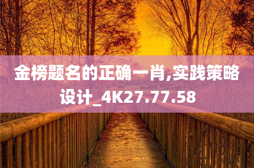 金榜题名的正确一肖,实践策略设计_4K27.77.58