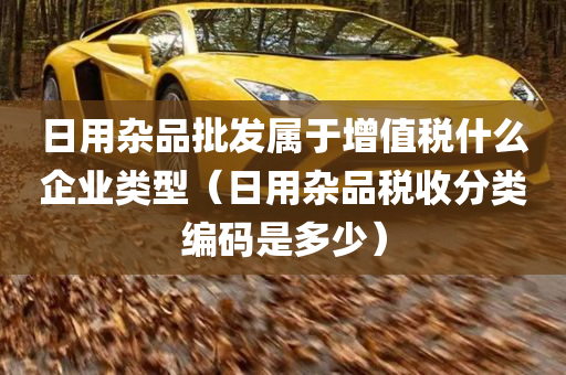 日用杂品批发属于增值税什么企业类型（日用杂品税收分类编码是多少）