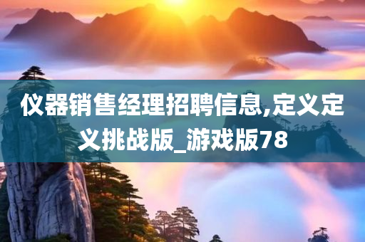 仪器销售经理招聘信息,定义定义挑战版_游戏版78