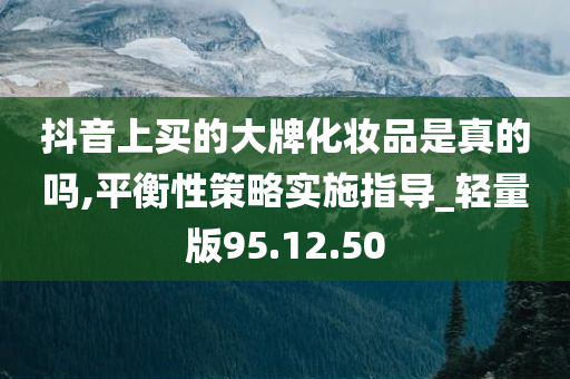 抖音上买的大牌化妆品是真的吗,平衡性策略实施指导_轻量版95.12.50