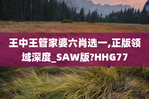 王中王管家婆六肖选一,正版领域深度_SAW版?HHG77