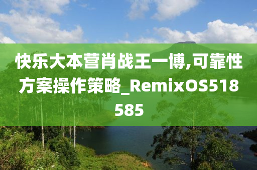 快乐大本营肖战王一博,可靠性方案操作策略_RemixOS518585