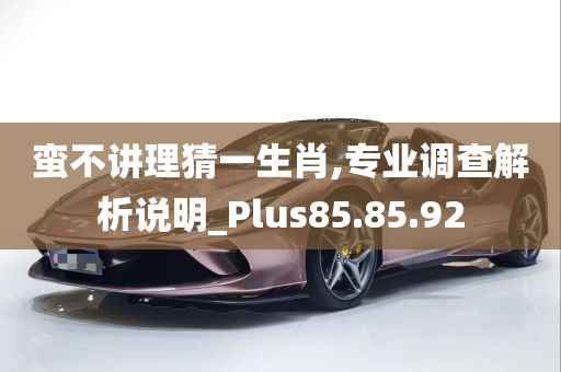 蛮不讲理猜一生肖,专业调查解析说明_Plus85.85.92