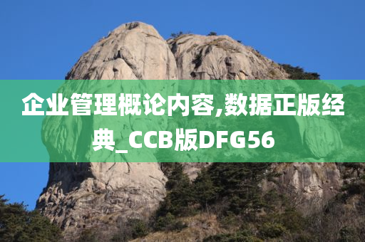 企业管理概论内容,数据正版经典_CCB版DFG56