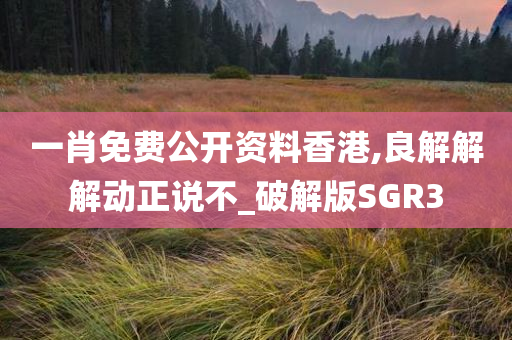 一肖免费公开资料香港,良解解解动正说不_破解版SGR3