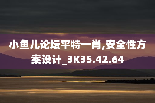 小鱼儿论坛平特一肖,安全性方案设计_3K35.42.64