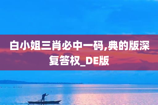 白小姐三肖必中一码,典的版深复答权_DE版