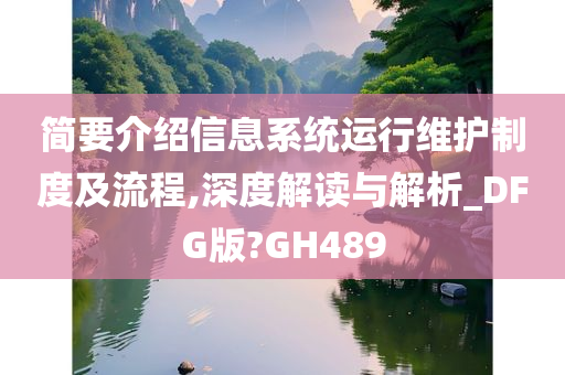 简要介绍信息系统运行维护制度及流程,深度解读与解析_DFG版?GH489