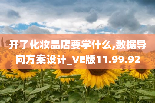 开了化妆品店要学什么,数据导向方案设计_VE版11.99.92