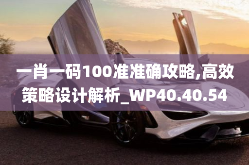 一肖一码100准准确攻略,高效策略设计解析_WP40.40.54