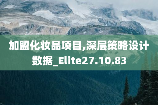 加盟化妆品项目,深层策略设计数据_Elite27.10.83