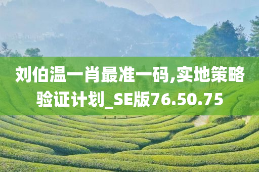 刘伯温一肖最准一码,实地策略验证计划_SE版76.50.75