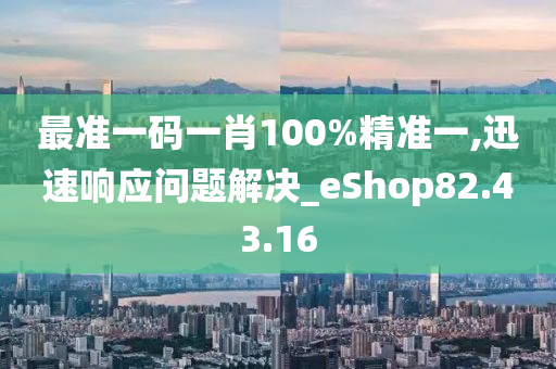 最准一码一肖100%精准一,迅速响应问题解决_eShop82.43.16