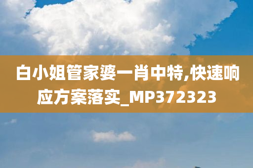 白小姐管家婆一肖中特,快速响应方案落实_MP372323