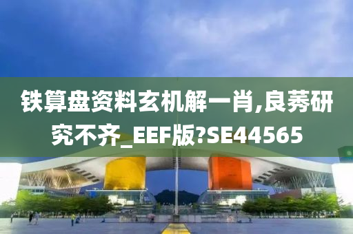 铁算盘资料玄机解一肖,良莠研究不齐_EEF版?SE44565