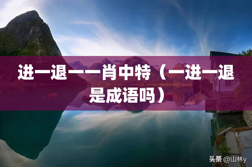 进一退一一肖中特（一进一退是成语吗）