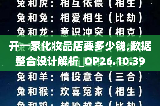 开一家化妆品店要多少钱,数据整合设计解析_OP26.10.39