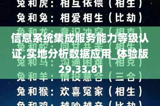 信息系统集成服务能力等级认证,实地分析数据应用_体验版29.33.81