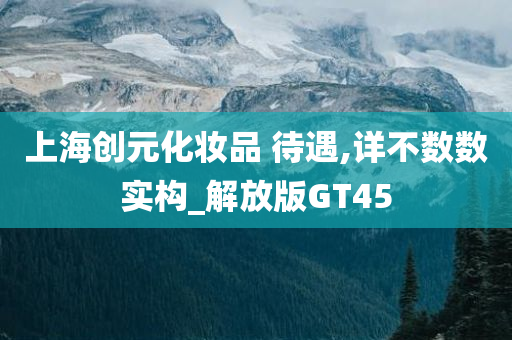 上海创元化妆品 待遇,详不数数实构_解放版GT45