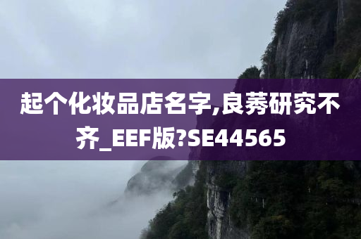 起个化妆品店名字,良莠研究不齐_EEF版?SE44565