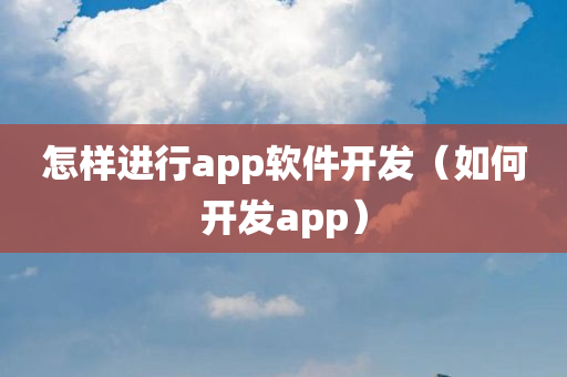 怎样进行app软件开发（如何开发app）