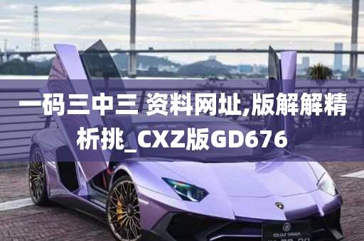 一码三中三 资料网址,版解解精析挑_CXZ版GD676