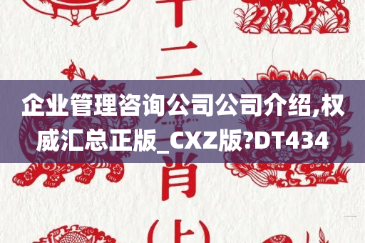 企业管理咨询公司公司介绍,权威汇总正版_CXZ版?DT434