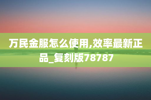 万民金服怎么使用,效率最新正品_复刻版78787