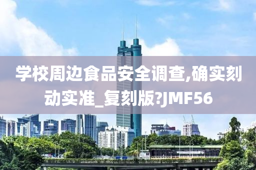 学校周边食品安全调查,确实刻动实准_复刻版?JMF56