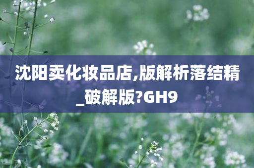 沈阳卖化妆品店,版解析落结精_破解版?GH9